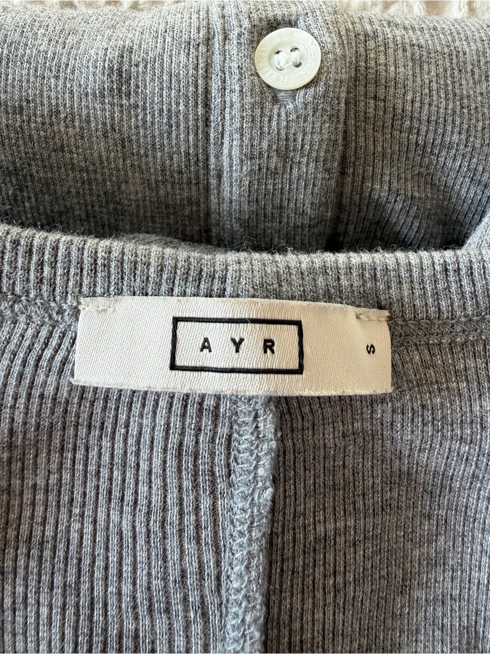 AYR The It Girl Button Front Ribbed Midi Dress Heather Grey Size S - Picture 4 of 12